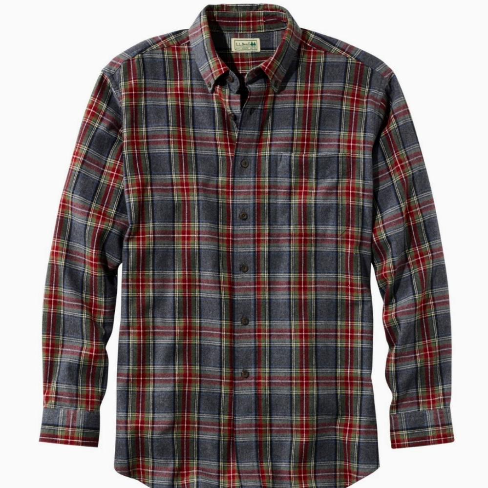 Men's L. L. Bean Scotch Plaid Flannel Shirt.